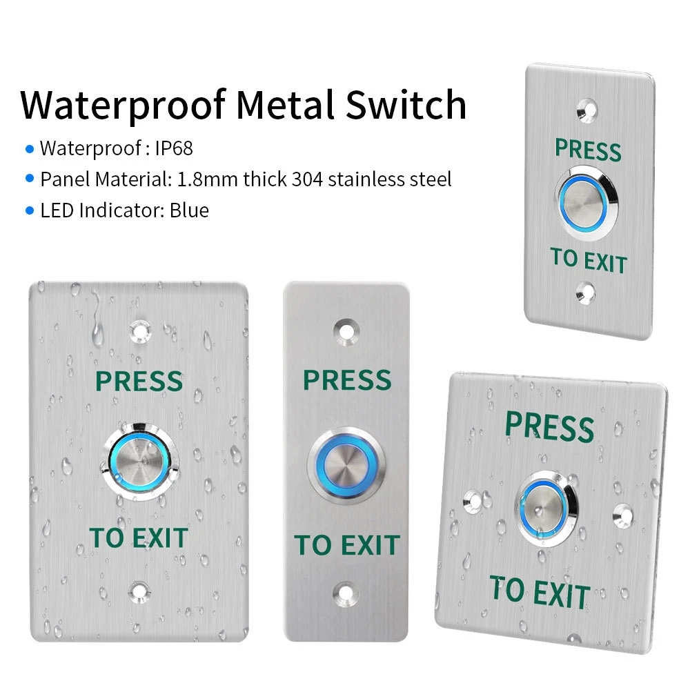 IP67 Stainless Steel Waterproof Push To Exit Button For Outdoor Access Control System