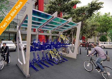 China Novo produto de bicicletário de dois níveis do cliente das Filipinas. fabricante