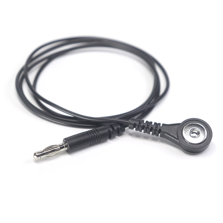 Chine Fiche banane 4.0mm personnalisée mâle à électrode 4.0mm câble à pression femelle pour masseur câble adaptateur ECG/EKG/EEG/EMG fabricant