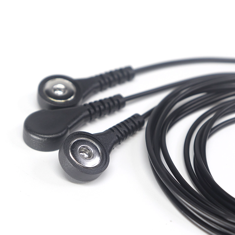 Cable a presión hembra de electrodo de 4,0mm macho a conector Banana personalizado de 4,0mm para masajeador ECG/EKG/EEG/EMG Cable adaptador
