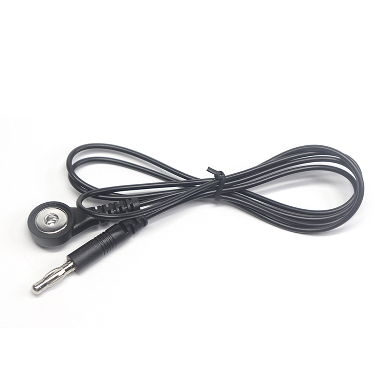 Cable a presión hembra de electrodo de 4,0mm macho a conector Banana personalizado de 4,0mm para masajeador ECG/EKG/EEG/EMG Cable adaptador