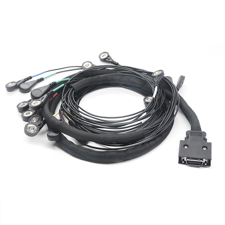 China SCSI 20Pin Connector to 4.0mm Electrode Female Snap ECG Lead Wire manufacturer