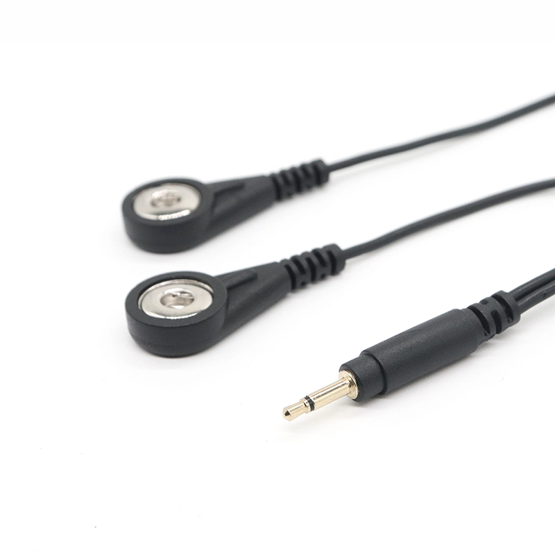 2.5mm Audio Jack to 4.0mm Electrode Female Snap ECG Tens Cable
