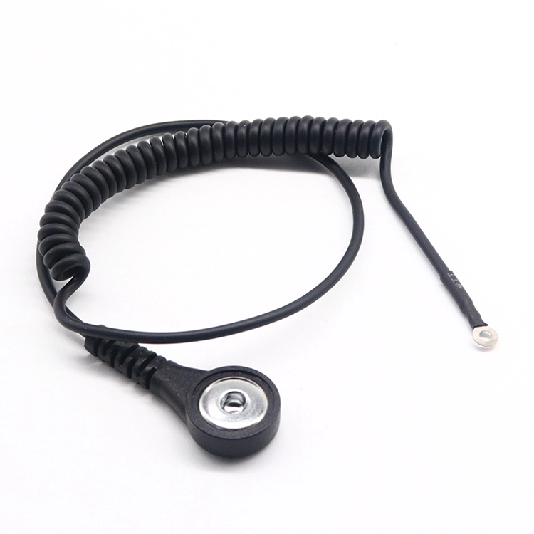 Cina Cavo a spirale a spirale con molla a scatto femmina da 4,0 mm con terminale ad anello tondo produttore