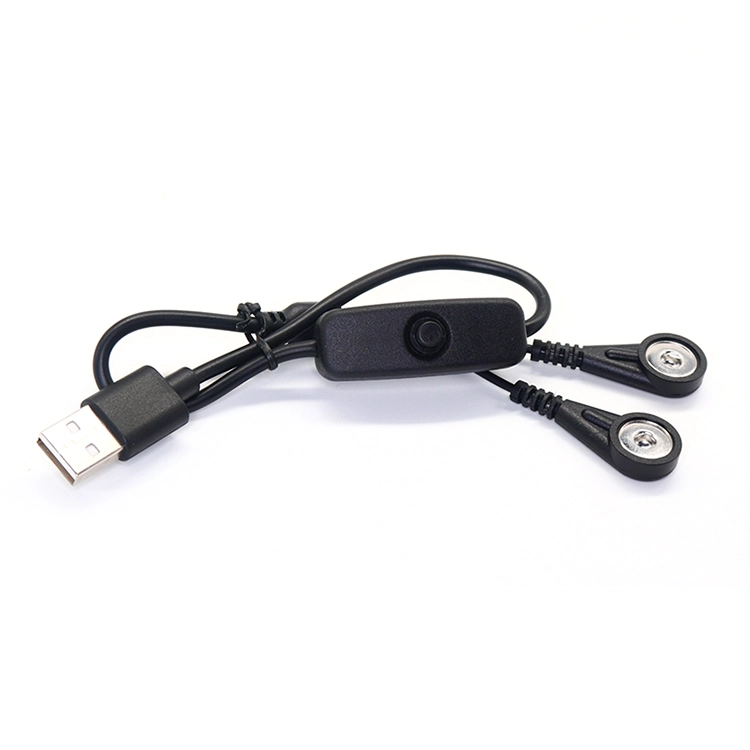 Cavo per elettrodo a scatto da USB A maschio a femmina da 4,0 mm con controllo dell'alimentazione dell'interruttore