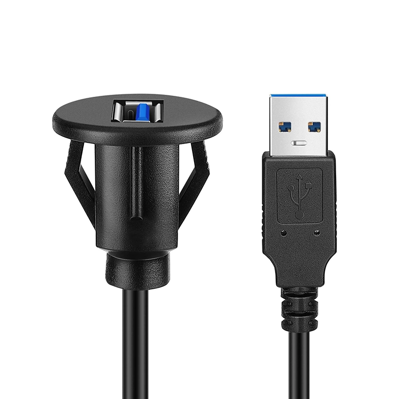 Single Ports USB 3.0 Male to Female Waterproof Panel Flush Mount Extension Cable