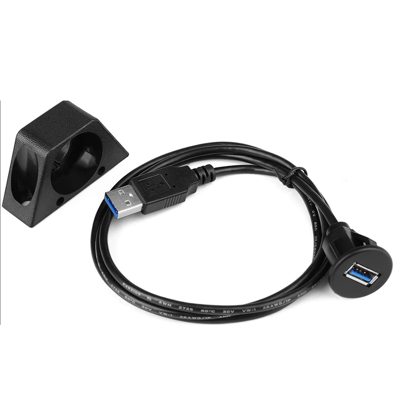 Single Ports USB 3.0 Male to Female Waterproof Panel Flush Mount Extension Cable