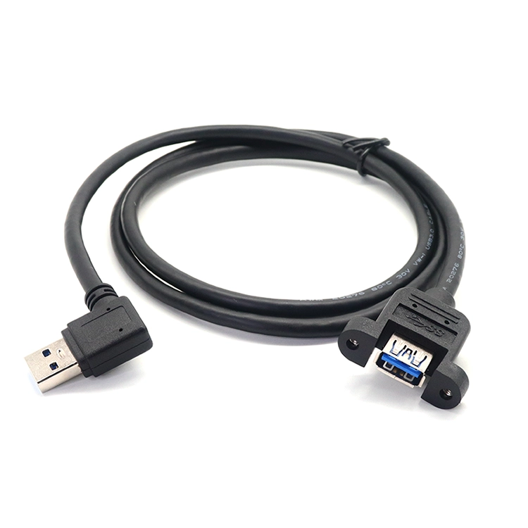 Chiny USB 3.0 kątowy męski na żeński przedłużacz do montażu na panelu kabel ładujący producent