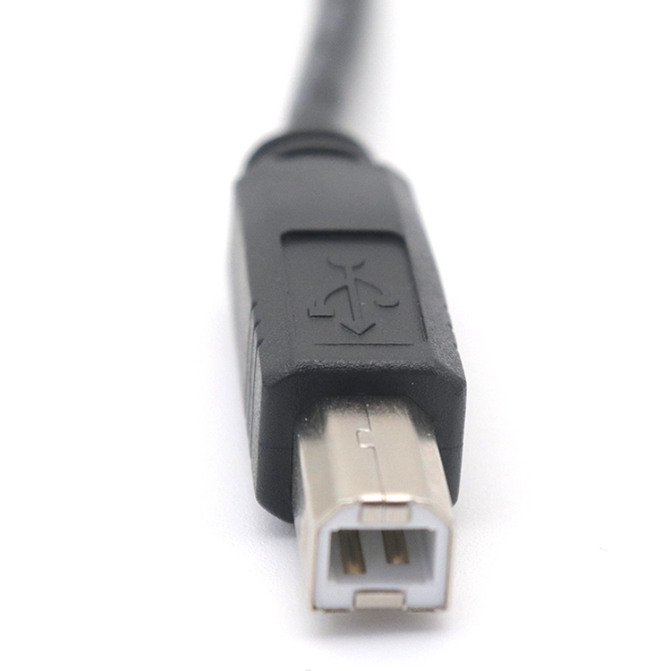 打印机电缆 USB 2.0 B 公头转 USB B 母头面板安装延长电缆,带螺钉锁定