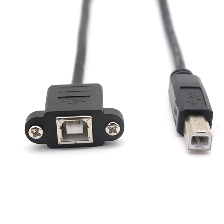 Chiny Kabel drukarki USB 2.0 B męski na USB B żeński przedłużacz do montażu na panelu z blokadą śrubową producent