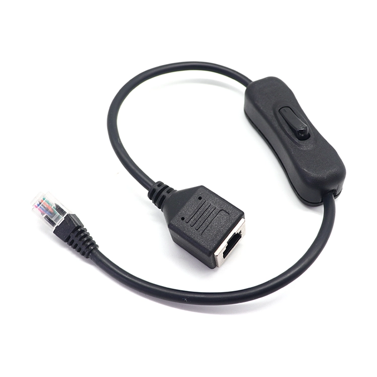 China OEM ODM RJ12 Male to RJ12 Female Telephone Ethernet Adapter Cable with inline on off switch manufacturer