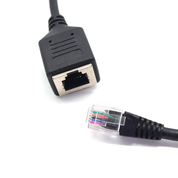 Cavo adattatore Ethernet per telefono OEM ODM RJ12 maschio a RJ12 femmina con interruttore on-off in linea