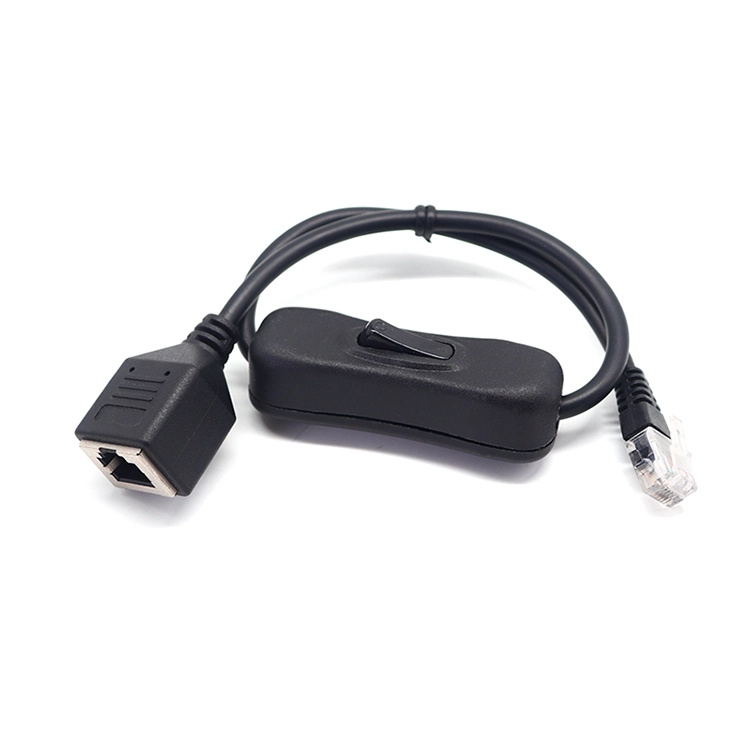Cavo adattatore Ethernet per telefono OEM ODM RJ12 maschio a RJ12 femmina con interruttore on-off in linea