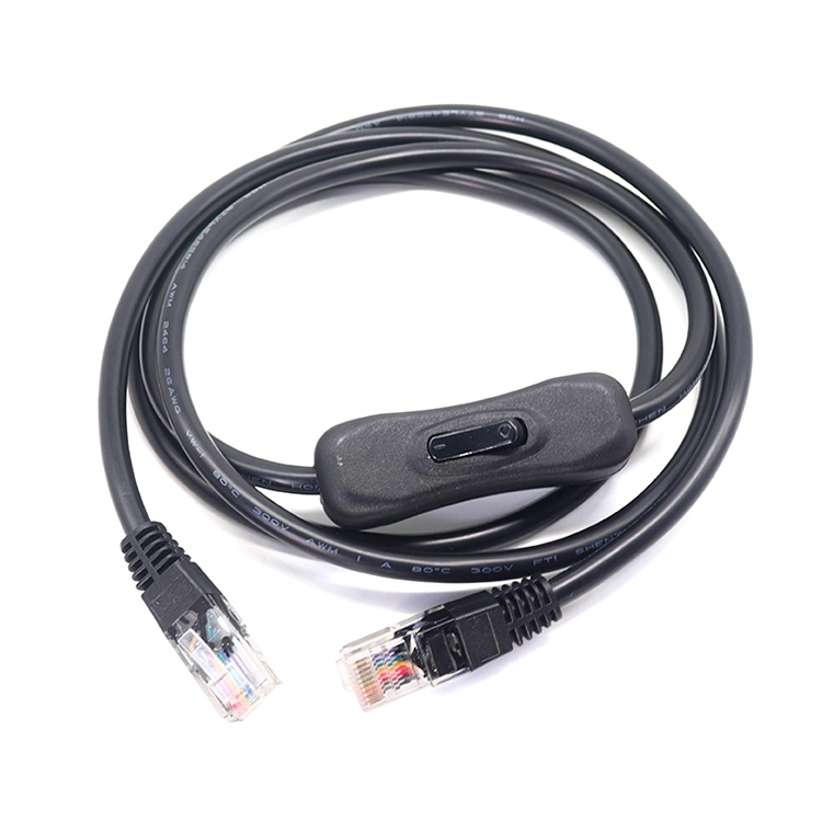RJ45-Stecker-zu-Stecker-Ethernet-Verlängerungskabel mit integriertem Ein-Aus-Schalter