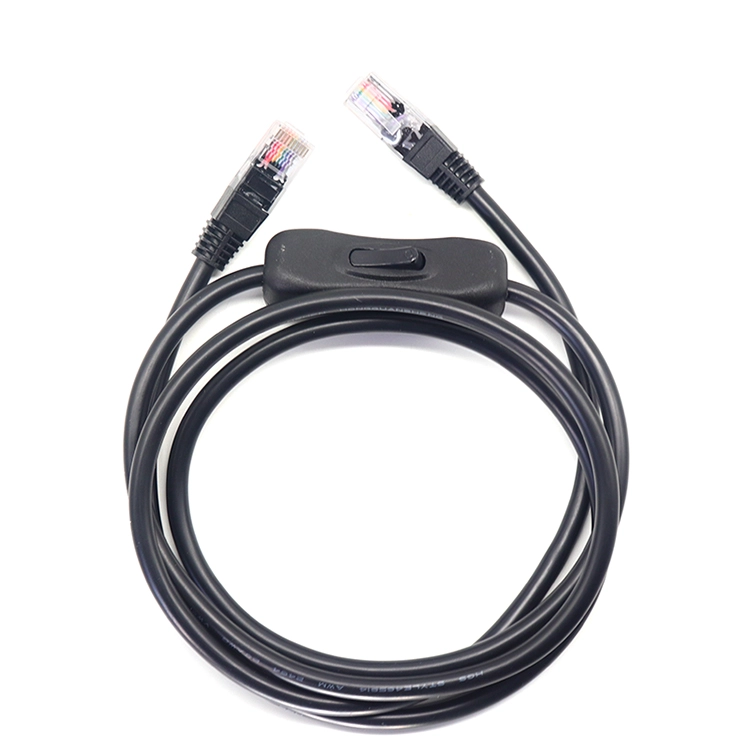 RJ45-Stecker-zu-Stecker-Ethernet-Verlängerungskabel mit integriertem Ein-Aus-Schalter