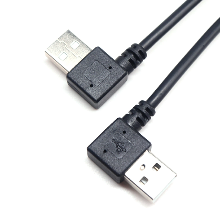 Y-Splitterkabel 90-Grad-USB-A-zu-Typ-C- und Micro-USB-5-Pin-Stecker-Ladekabel