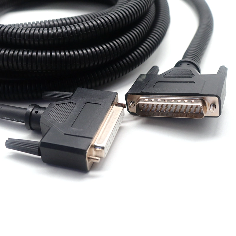 D-Sub-Kabel DB 25-Pin-Stecker auf Buchse, serielle Schnittstelle, RS232-Verlängerungskabel mit Schutzhülle