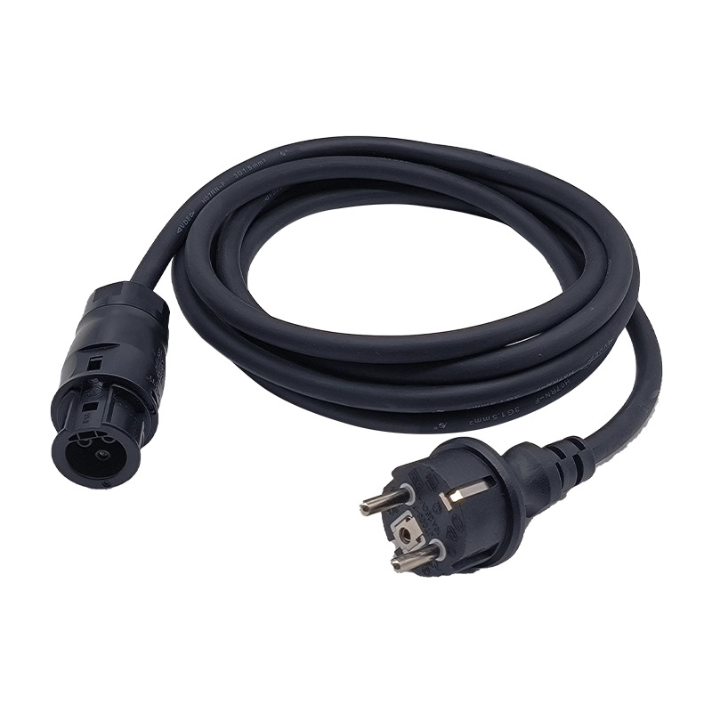 Cable de conexión de cable de alimentación de CA fotovoltaica con conector macho BC01 y enchufe Schuko