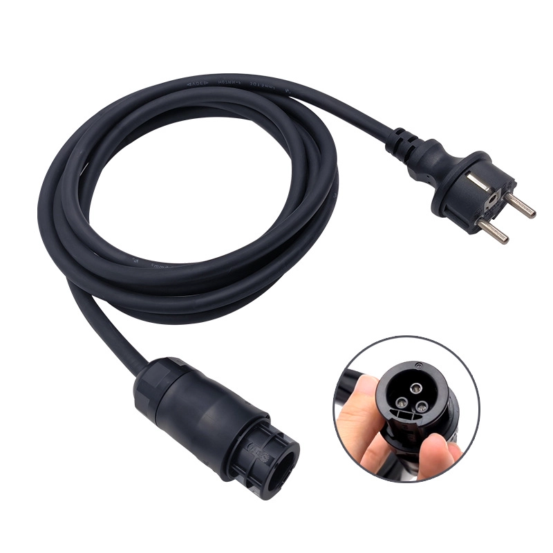 Cable de conexión de cable de alimentación de CA fotovoltaica con conector macho BC01 y enchufe Schuko
