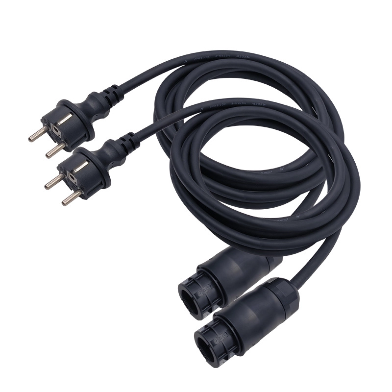 Cable de conexión de cable de alimentación de CA fotovoltaica con conector macho BC01 y enchufe Schuko