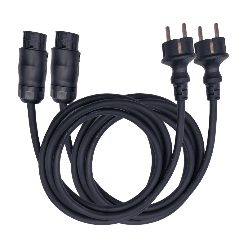 Cable de conexión de cable de alimentación de CA fotovoltaica con conector macho BC01 y enchufe Schuko
