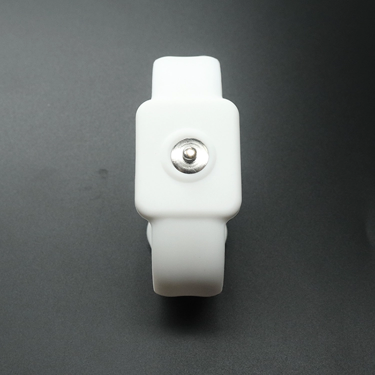 Silicone Electrostatic Bracelet Conductive Electrode Wrist Strap with ECG Snap