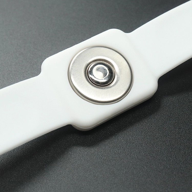 Silicone Electrostatic Bracelet Conductive Electrode Wrist Strap with ECG Snap