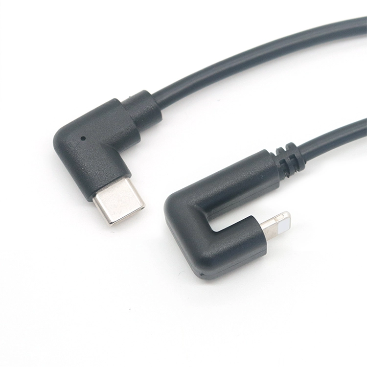 弯头Type C转180度iPhone闪电PD快充延长线