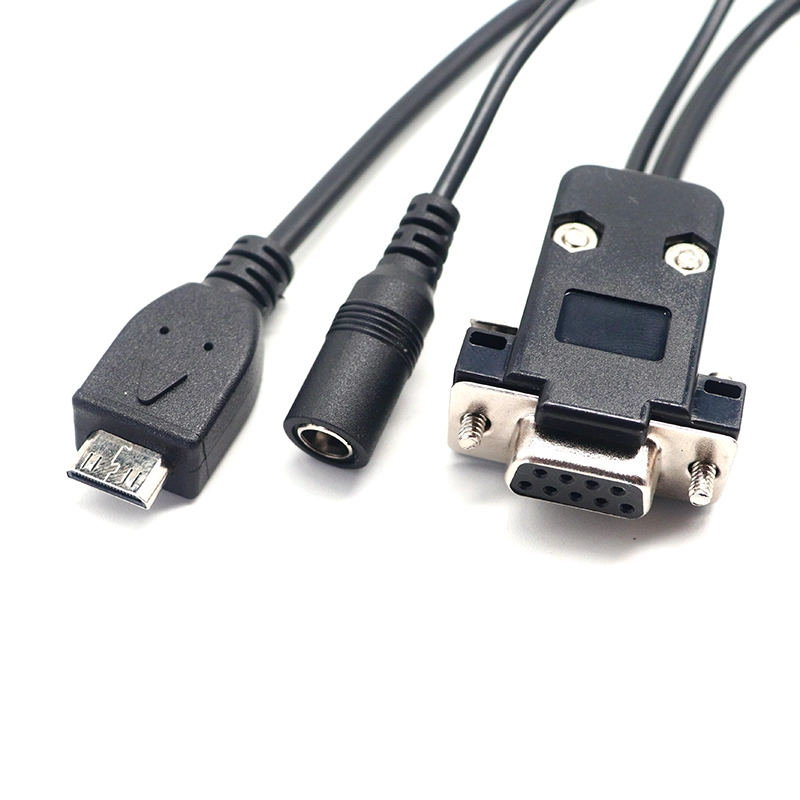 HDMI 转 RS232 DB9 串行 9 针适配器电缆,带 DC5525 连接器