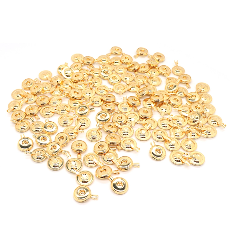 Gold Plated Crimpable 4.0mm ECG Electrode Female Snap Buttons