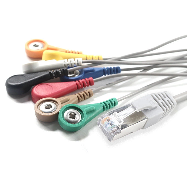 Cina Cavo a scatto personalizzato RJ45 8P8C per elettrodo ECG con cavo a 8 conduttori produttore