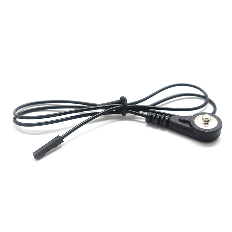 China 2.54mm 1Pin Dupont Connector Female Housing to 4.0mm Male Snap ECG Cable manufacturer