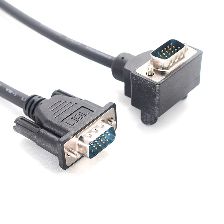 Çin Düz Erkek Konnektörlü VGA Kablosuna 90 Derece Sağ Açılı üretici firma