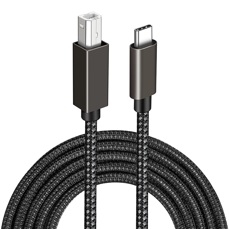 China High Speed Nylon Braided Type C to USB B Printer Scannner Cable manufacturer