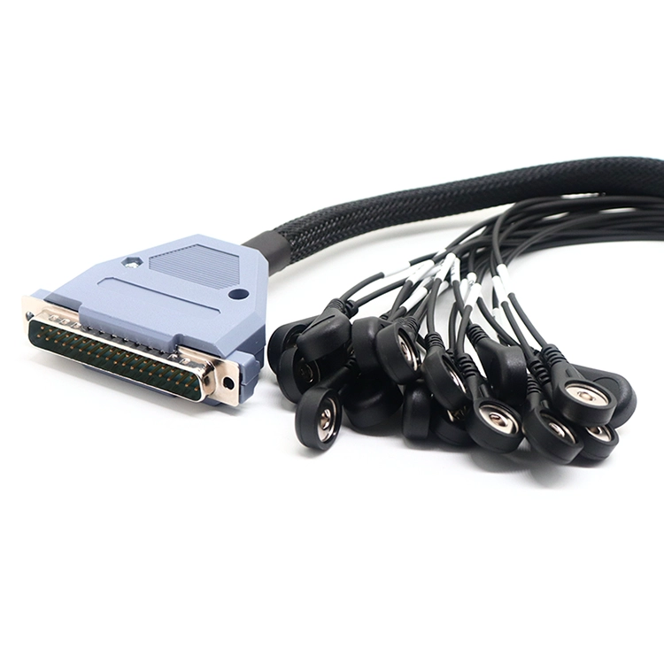 Customized DB37 Pin Male Connector to Electrode Female Snap with 18 Lead Wires