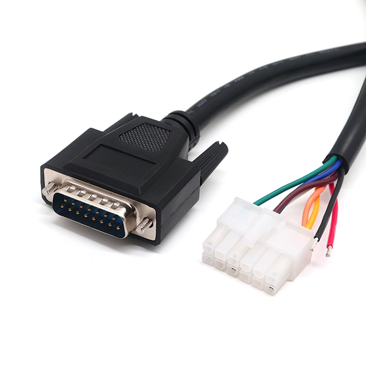 定制串行端口 RS232 DB15Pin 公连接器到 Molex 延长电缆