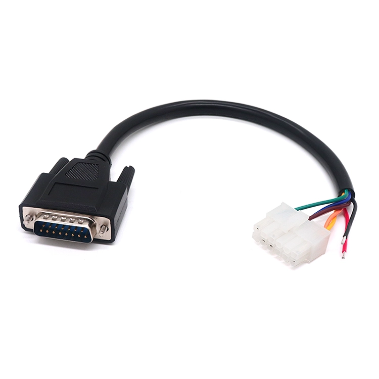定制串行端口 RS232 DB15Pin 公连接器到 Molex 延长电缆