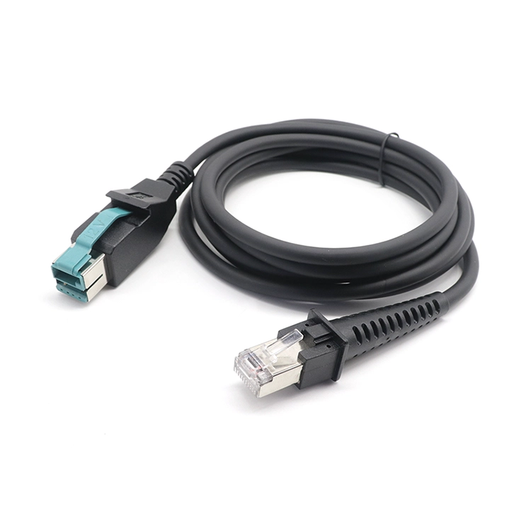 porcelana Cable recto USB alimentado de 12 V a 10P10C RJ50 para escáner POS fabricante