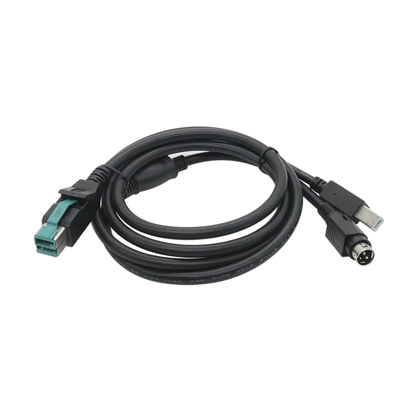 porcelana Y Splitter 12V PoweredUSB Cable de extensión a USB B macho con conector DIN de 3 pines fabricante
