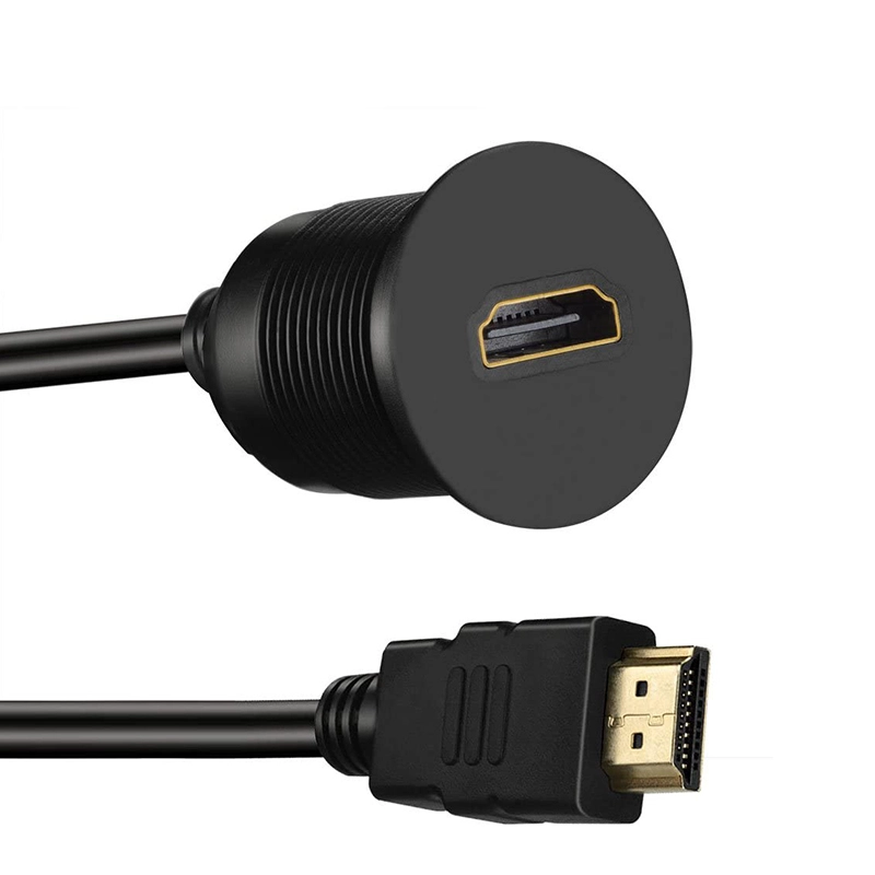 HDMI 公对母防水面板安装车载安装嵌入式延长线