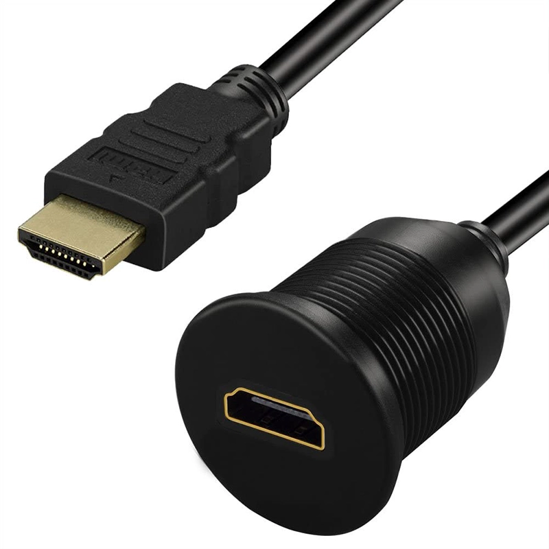 HDMI 公对母防水面板安装车载安装嵌入式延长线