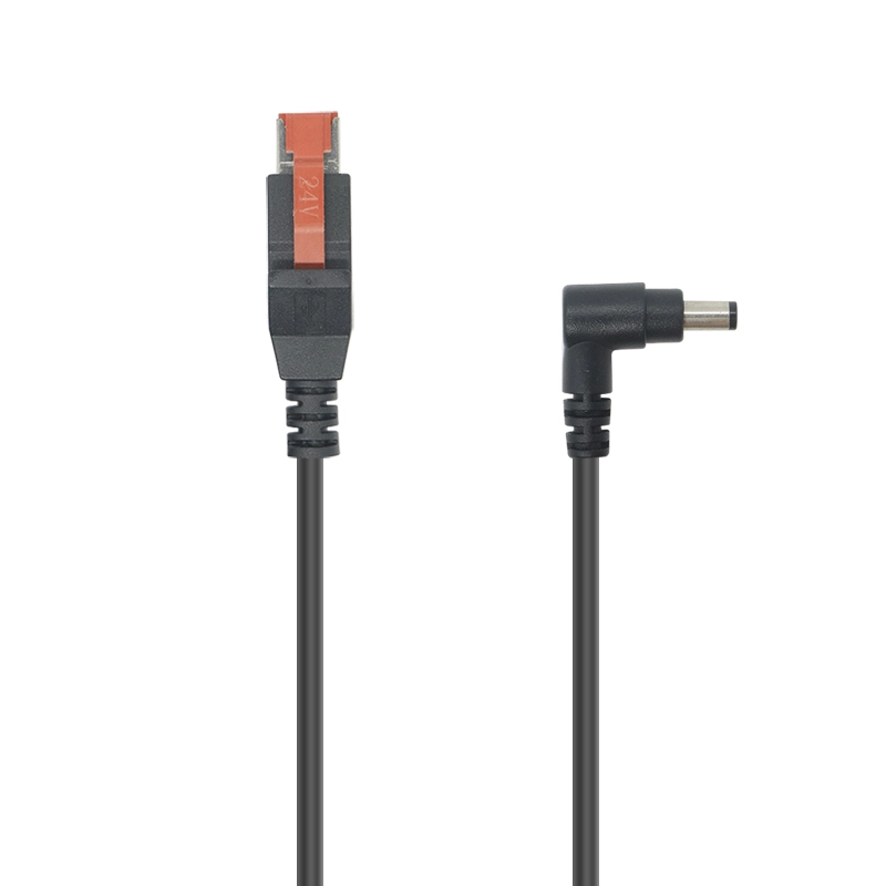 24V 供电 USB 延长线,带弯头直流电源公连接器