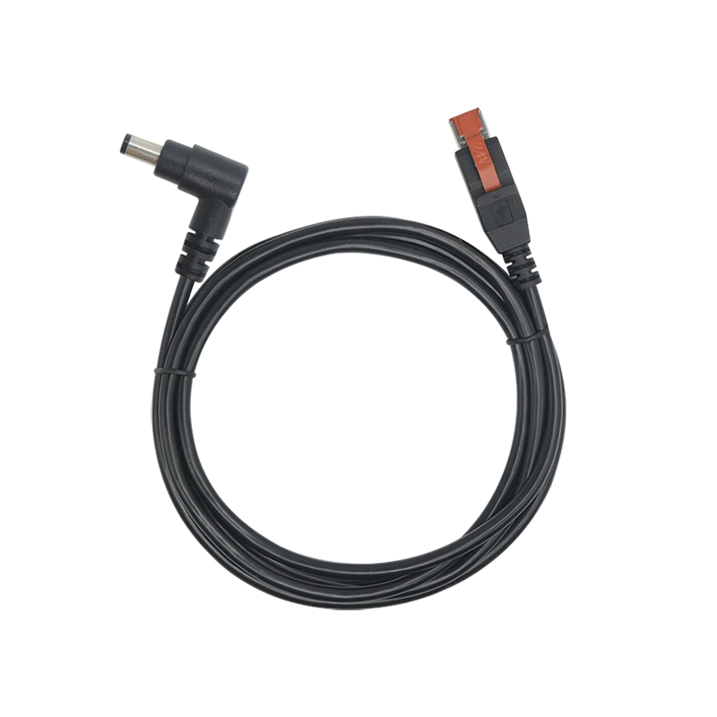 24V 供电 USB 延长线,带弯头直流电源公连接器