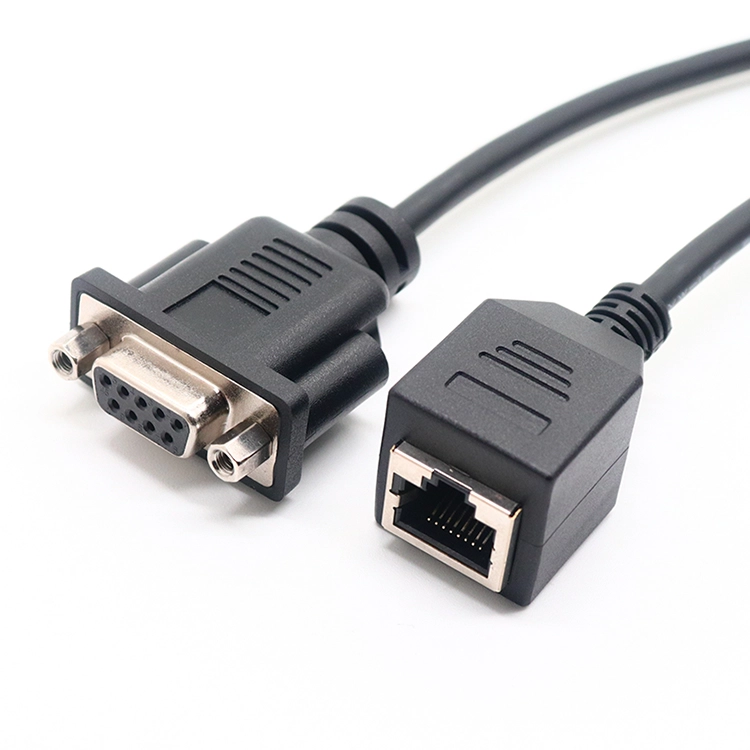 DB9 针母头转 8P8C RJ45 母头连接器控制台电缆