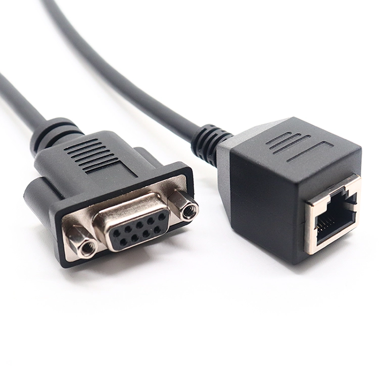 DB9 针母头转 8P8C RJ45 母头连接器控制台电缆
