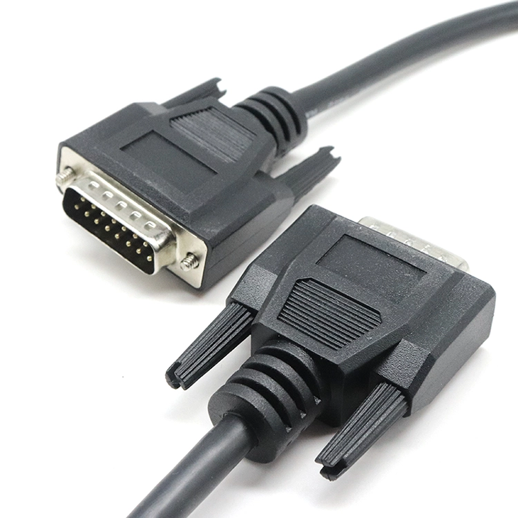 DB15-Stecker auf Stecker, serielles RS232-Verlängerungskabel mit Schraubverriegelung