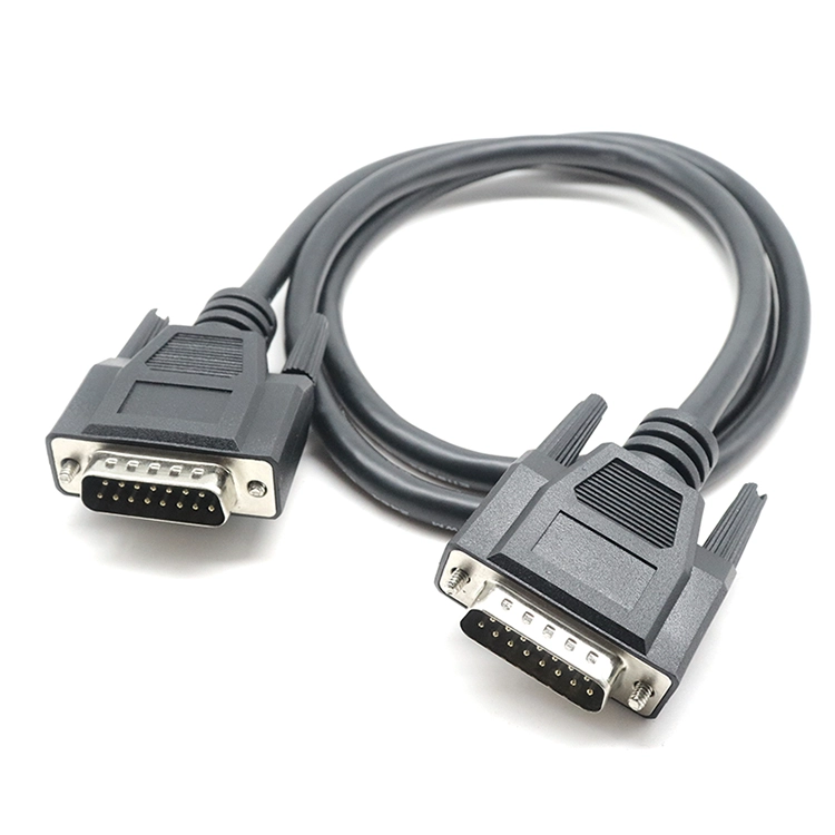 DB15-Stecker auf Stecker, serielles RS232-Verlängerungskabel mit Schraubverriegelung