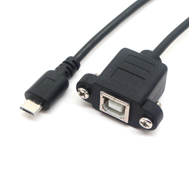 微型 USB 5 针公转 USB B 2.0 母扩展面板安装电缆带螺丝孔