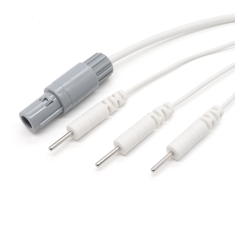 Plastic LEMO 4Pin Connector to 2.0mm Electrode Male Pin with 3 Lead Wire