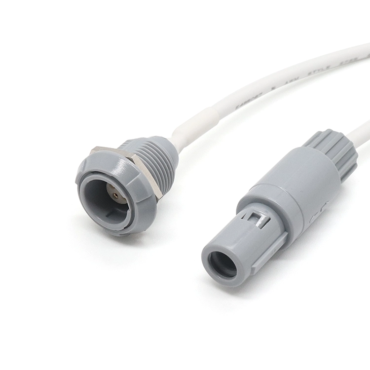 Plastic LEMO 4Pin Connector to 2.0mm Electrode Male Pin with 3 Lead Wire